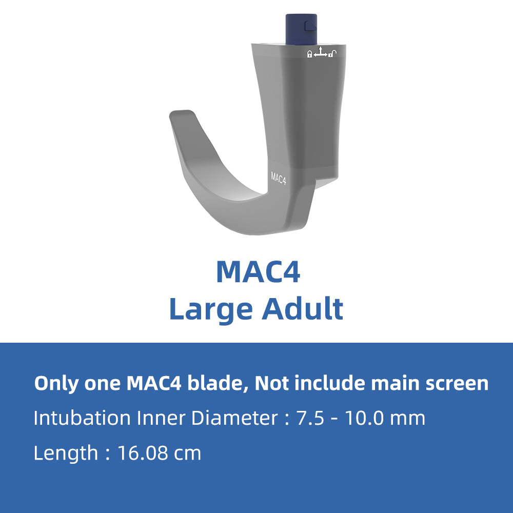 Lâmina de laringoscópio reutilizável MAC4, compatível com todos os monitores CRHTL.