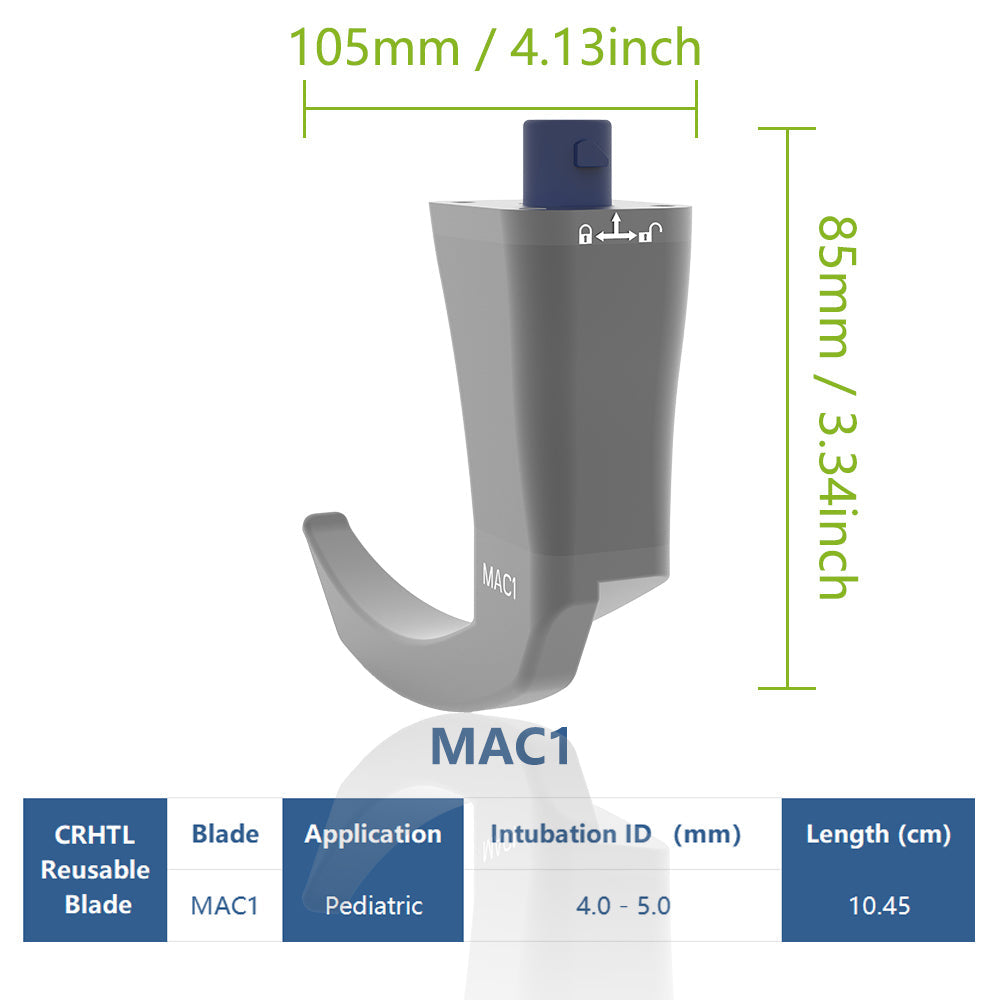 Videolaringoscópio reutilizável para intubação, tela de 3,5 polegadas com 6 lâminas opcionais.