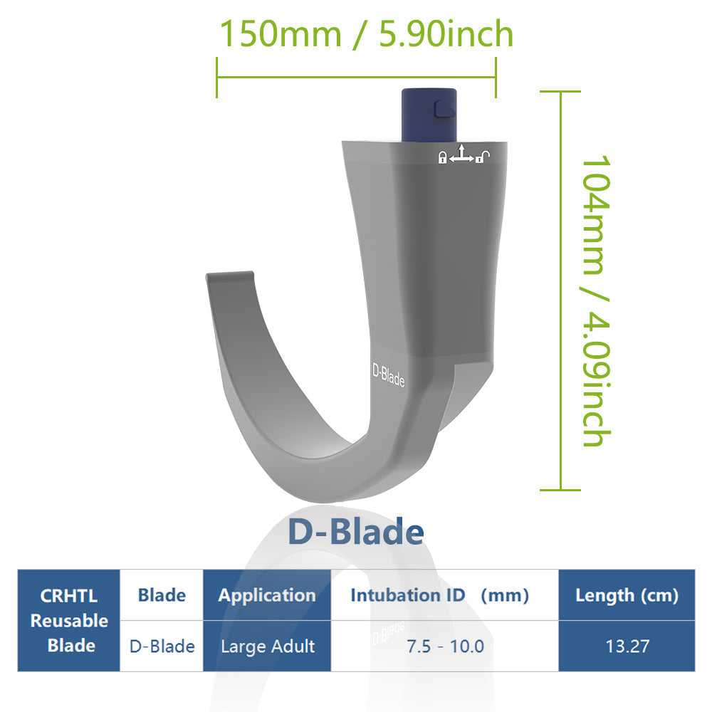 Videolaringoscópio reutilizável para intubação, tela de 3,5 polegadas com 6 lâminas opcionais.