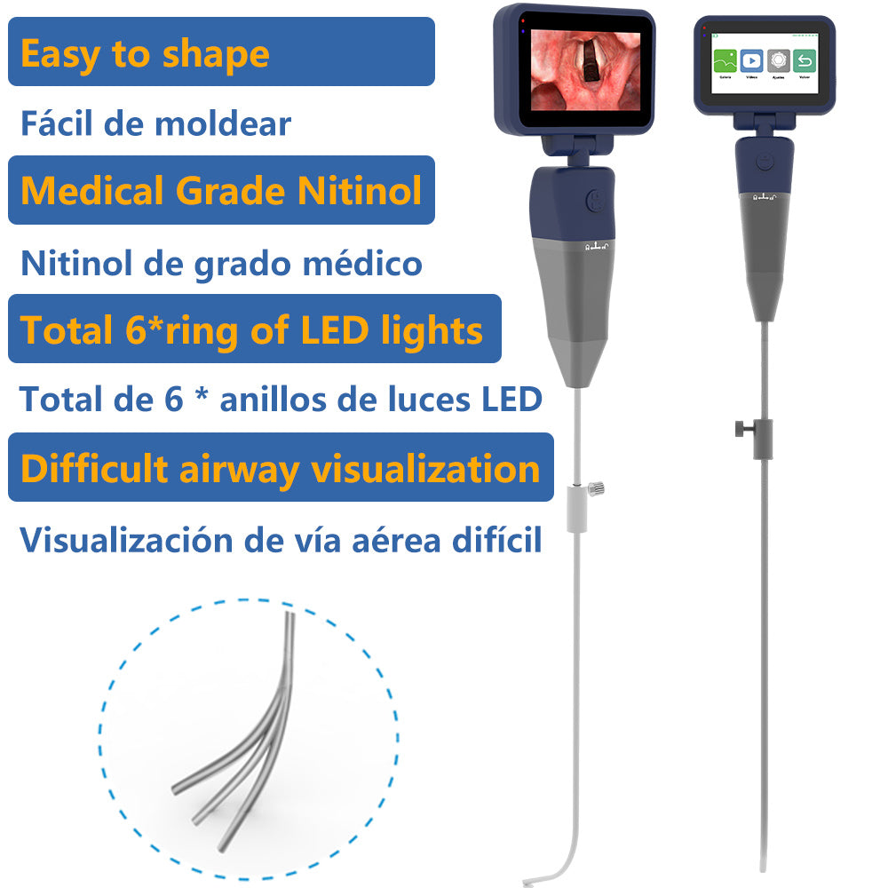 Cateter de videointubação CR-VLS, estilete de intubação flexível em liga de níquel-titânio, laringoscópio flexível portátil